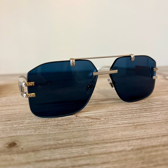 Versace Black and Silver Sunglasses - Picture 2 of 11